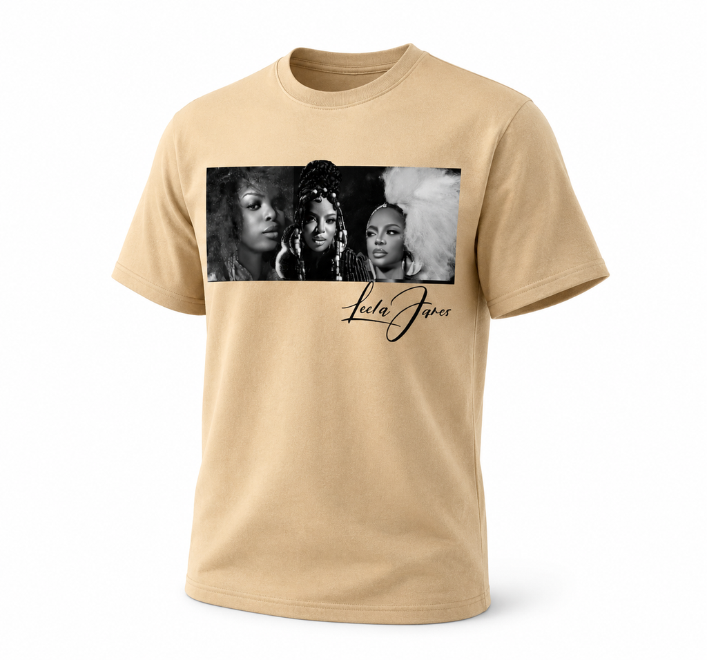 Leela James Official Signature Portrait T-Shirt – Sand Edition